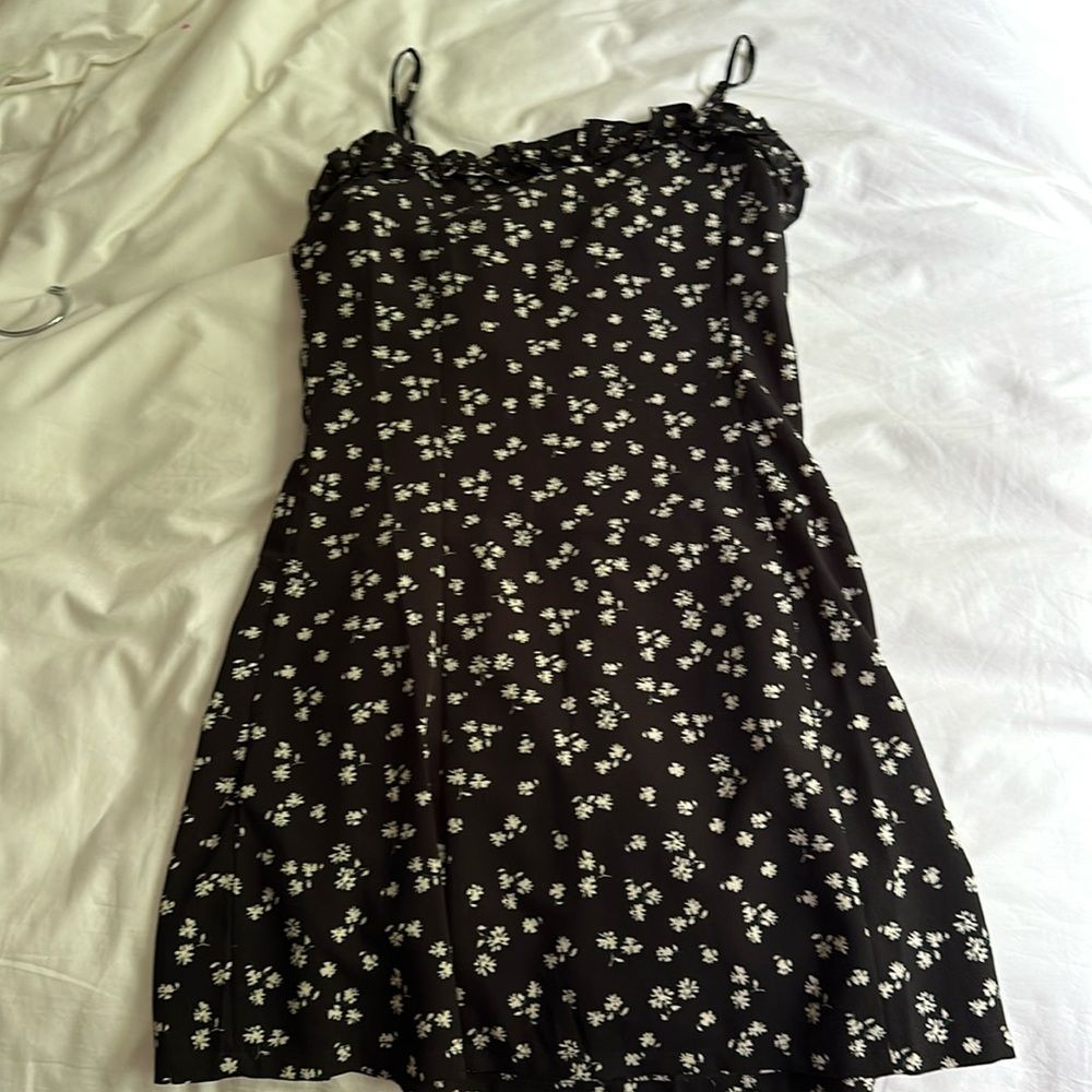 Black dress with white fancy print. From Amuse Society. Size extra small.
